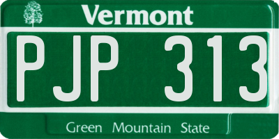 VT license plate PJP313