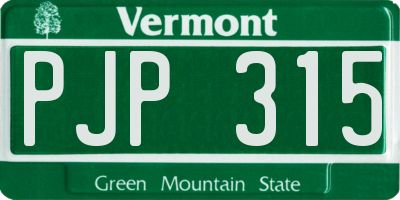VT license plate PJP315