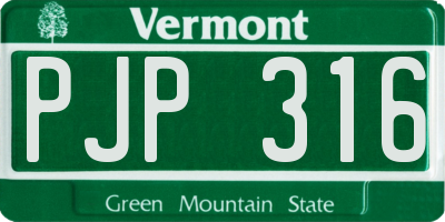 VT license plate PJP316
