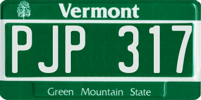 VT license plate PJP317