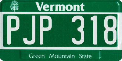 VT license plate PJP318