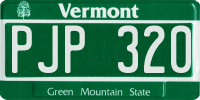 VT license plate PJP320