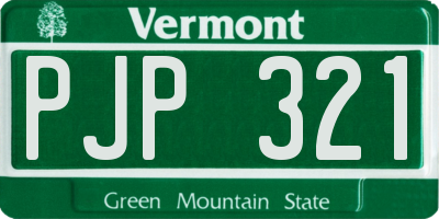 VT license plate PJP321