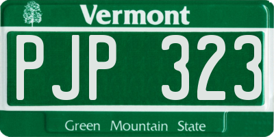 VT license plate PJP323