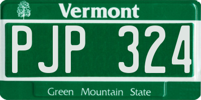 VT license plate PJP324