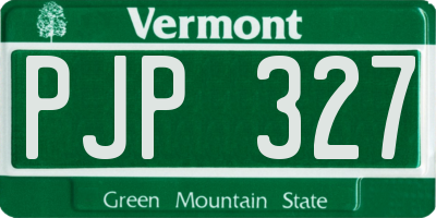 VT license plate PJP327