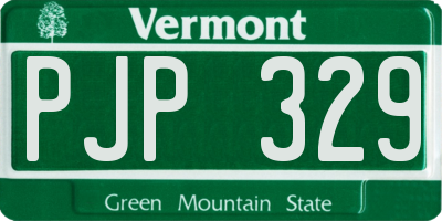 VT license plate PJP329