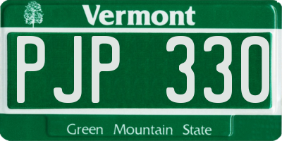 VT license plate PJP330