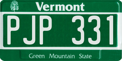 VT license plate PJP331