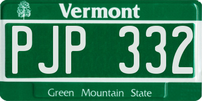 VT license plate PJP332