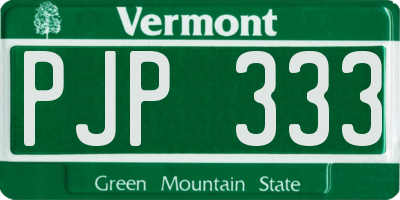 VT license plate PJP333