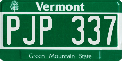 VT license plate PJP337