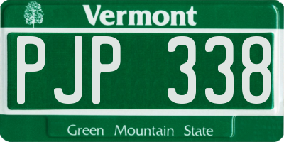 VT license plate PJP338
