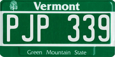 VT license plate PJP339