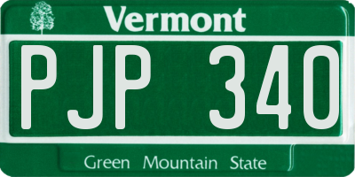 VT license plate PJP340