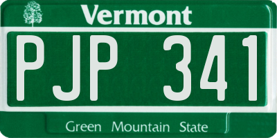 VT license plate PJP341