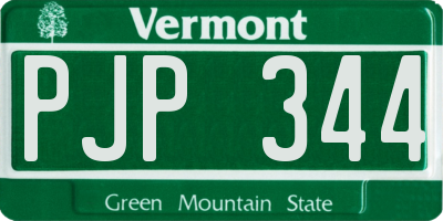 VT license plate PJP344