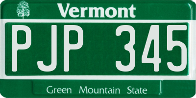VT license plate PJP345
