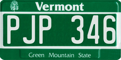 VT license plate PJP346