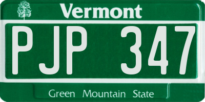 VT license plate PJP347