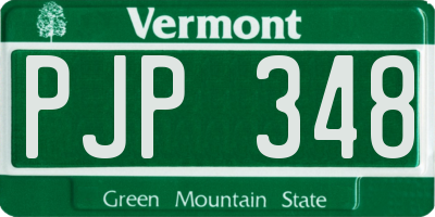 VT license plate PJP348