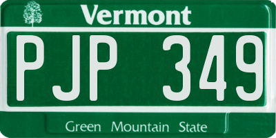 VT license plate PJP349