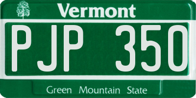 VT license plate PJP350