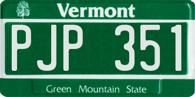 VT license plate PJP351
