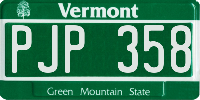 VT license plate PJP358