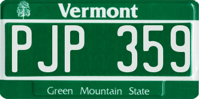 VT license plate PJP359