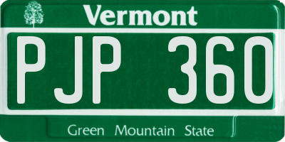 VT license plate PJP360