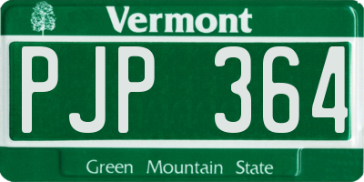 VT license plate PJP364