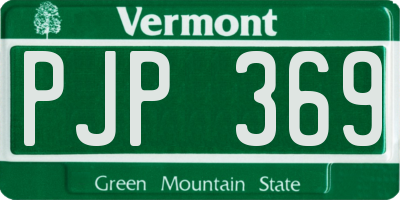 VT license plate PJP369