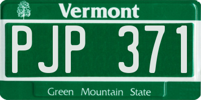 VT license plate PJP371