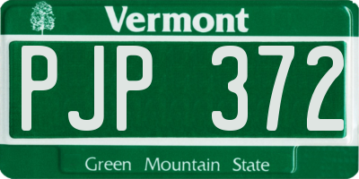 VT license plate PJP372
