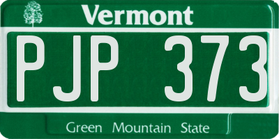 VT license plate PJP373