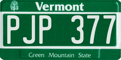 VT license plate PJP377