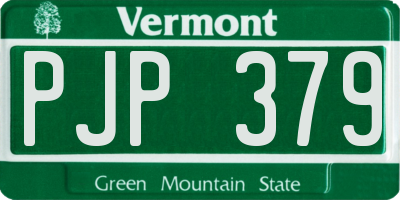 VT license plate PJP379
