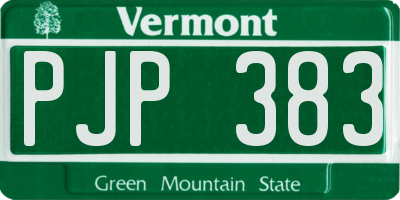VT license plate PJP383
