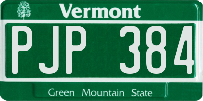 VT license plate PJP384