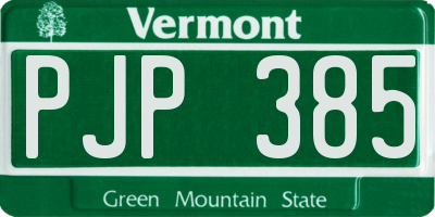 VT license plate PJP385