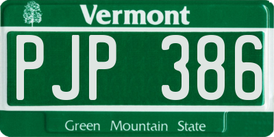 VT license plate PJP386