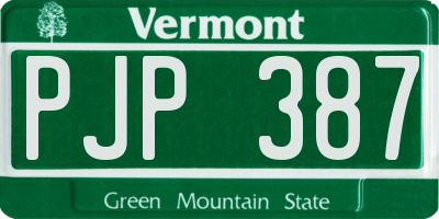 VT license plate PJP387