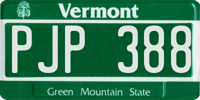 VT license plate PJP388