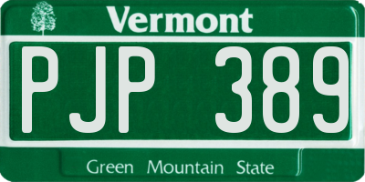 VT license plate PJP389