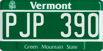 VT license plate PJP390