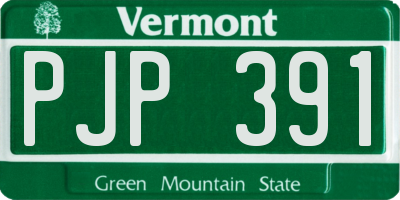 VT license plate PJP391