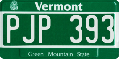 VT license plate PJP393