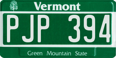 VT license plate PJP394