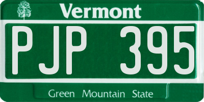 VT license plate PJP395